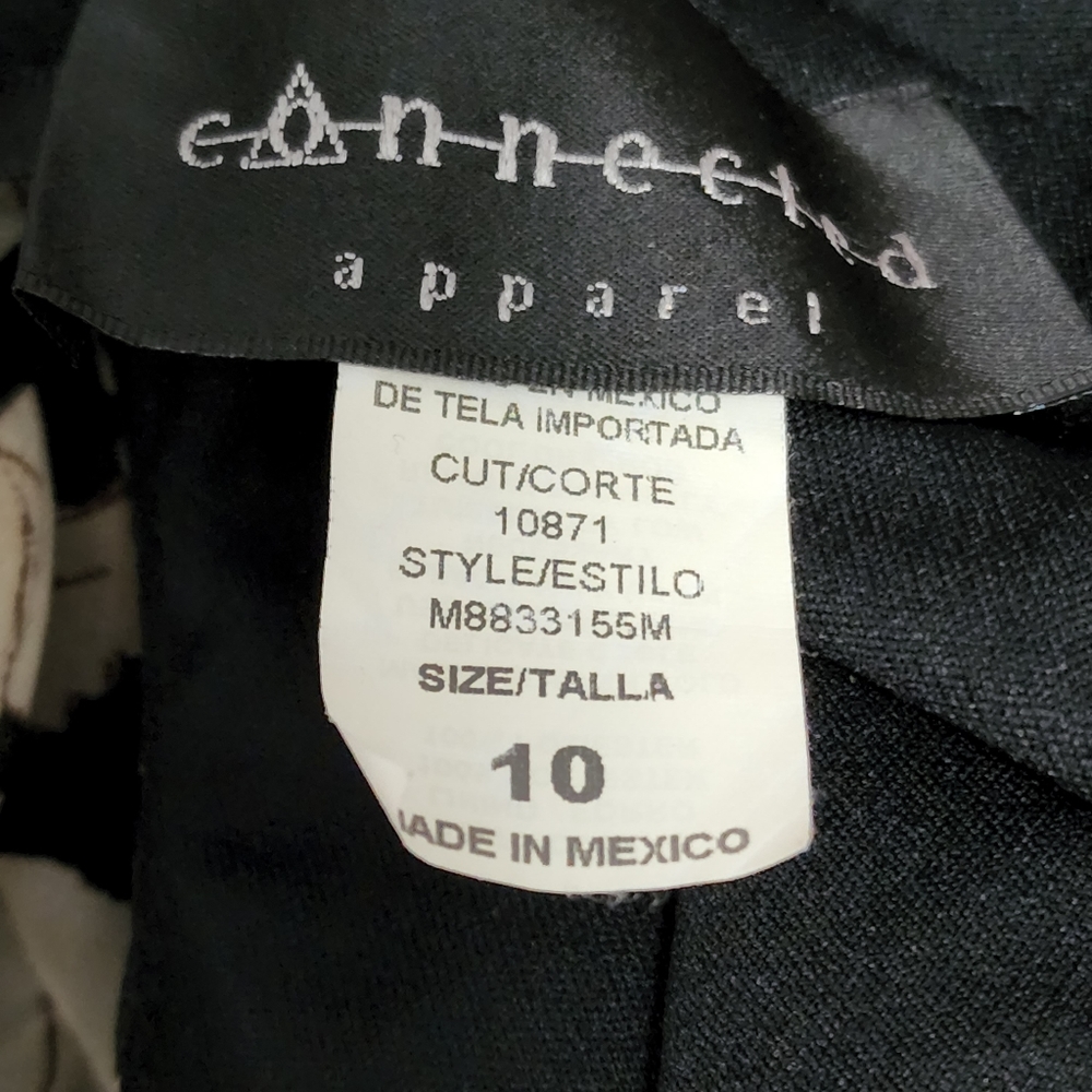 Connected Apparel black vintage floral chiffon surplice sleeveless dress size 10 - Picture 5 of 6